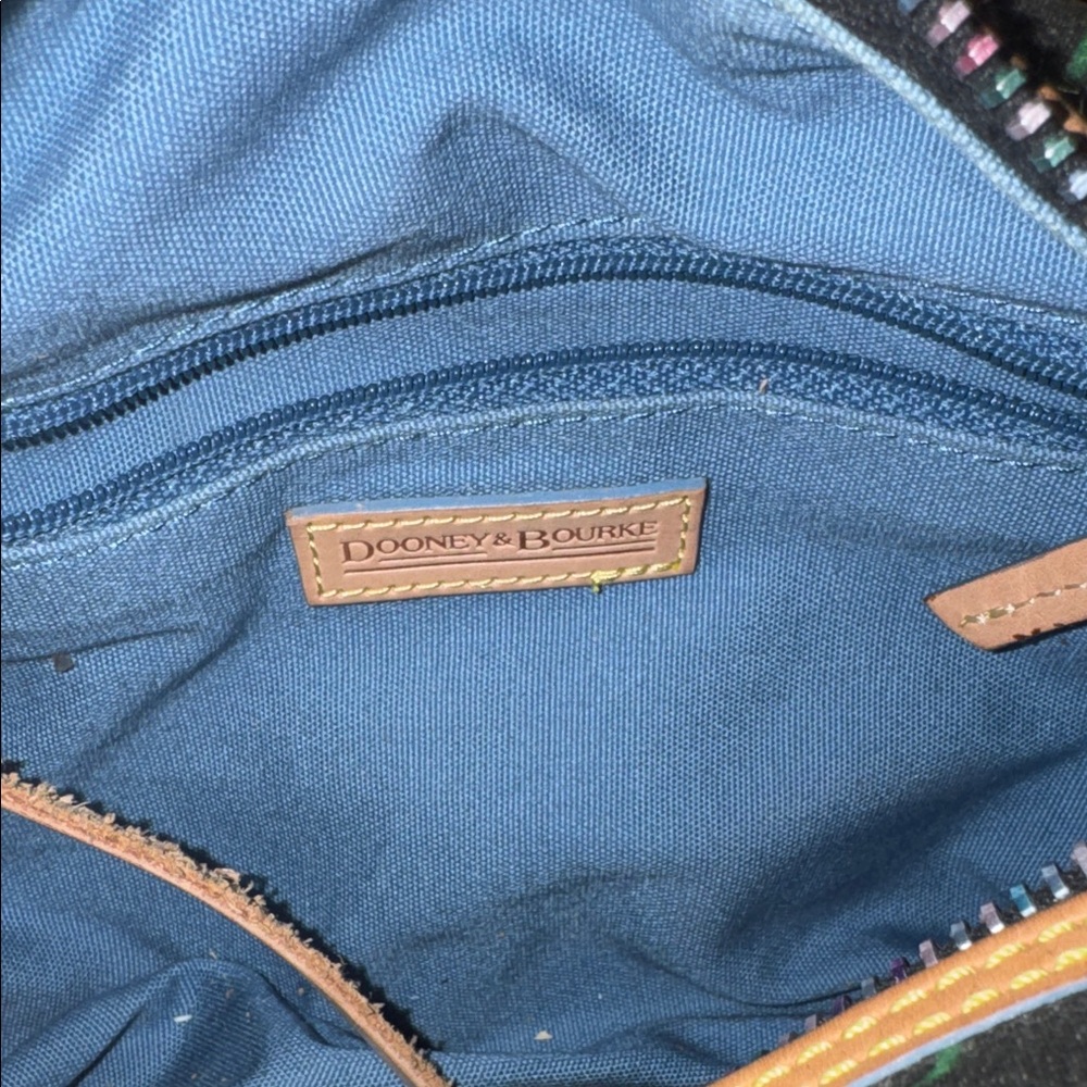 Dooney & Bourke Multicolor Rainbow Monogram Satchel Handbag Purse Handle Scarves - Picture 6 of 13